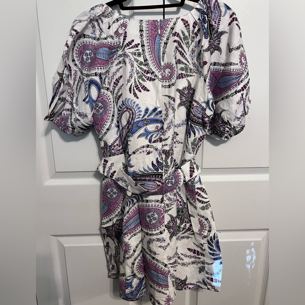 LOFT Petite Paisley Print Linen Blend Women's Dress. Size 10P NWT Retail $99.95 - Picture 3 of 8